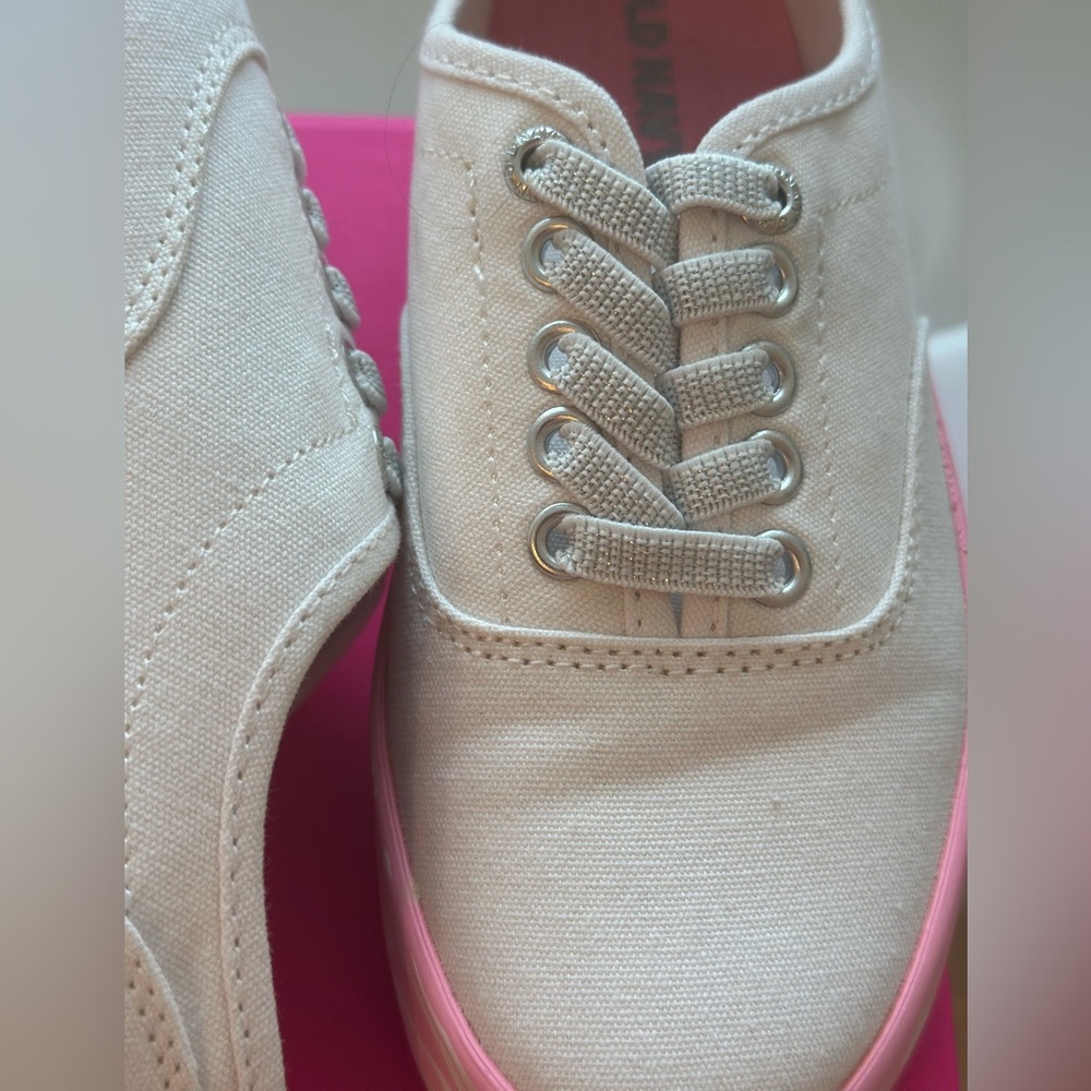 Old Navy Toddler White and Pink Sneakers - Picture 4 of 5